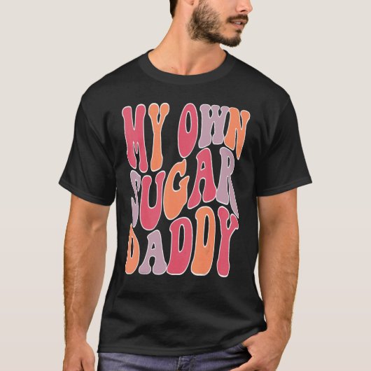 Mijn eigen suikervader Groovy Retro Sunset Wavy Ge T-shirt (Voorkant)