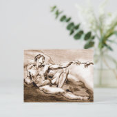 Mijn eigen tekening van de Adam van Michelangelo Briefkaart (Staand voorkant)