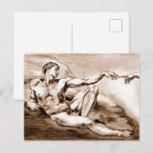 Mijn eigen tekening van de Adam van Michelangelo Briefkaart (Voorkant / Achterkant)