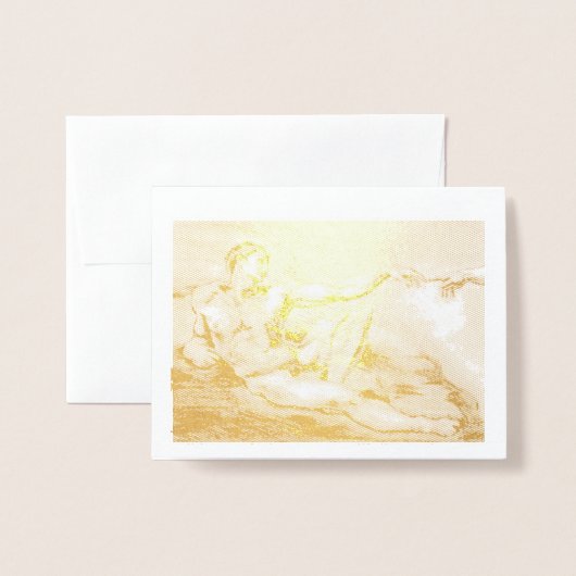 Mijn eigen tekening van de Adam van Michelangelo  Folie Kaarten (Voorkant met envelop)