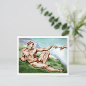 Mijn eigen tekening van Michelangelo's Adam Briefkaart (Staand voorkant)