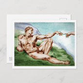 Mijn eigen tekening van Michelangelo's Adam Briefkaart (Voorkant / Achterkant)