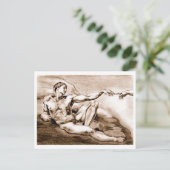 Mijn eigen tekening van Michelangelo's Adam Briefkaart (Staand voorkant)