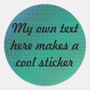 Mijn eigen tekst hier blauw-groen getextureerd ronde sticker