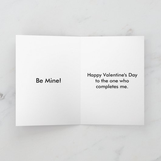 Mijn eigen True Love Heart en Flowers Kaart (Binnen)