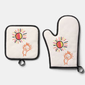 Mijn eigen zon ovenwant & pannenlap set (Voorkant)