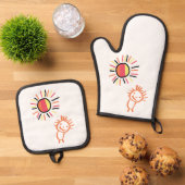 Mijn eigen zon ovenwant & pannenlap set (Top down)