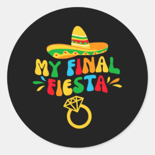 Mijn Eindfeest Bruid Groovy Meisje Feest  Ronde Sticker