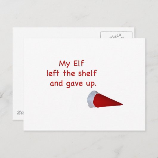 Mijn Elf verliet de plank en gaf op Briefkaart (Voorkant / Achterkant)