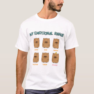 Mijn emotionele bereik Grappige capybara-gezichten T-shirt