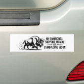 Mijn emotionele steun aan dieren die bizons stampe bumpersticker (Op auto)