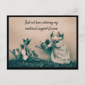 Mijn emotionele steun geven Bloemen  Dog Briefkaart (Voorkant)