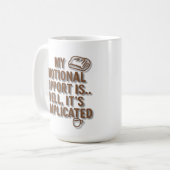 Mijn emotionele steun is… Nou, het is ingewikkeld Koffiemok (Voorkant links)