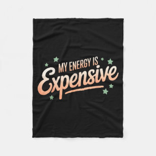 Mijn energie is duur Retro esthetiek Machtigmakend Fleece Deken