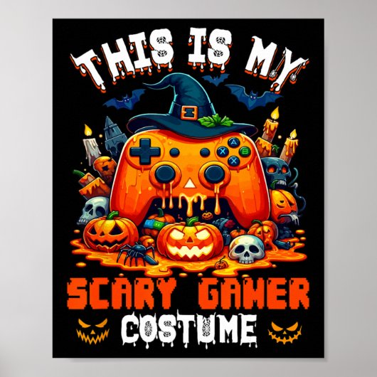 Mijn eng gamer kostuum Halloween gamecontroller A Poster (Voorkant)