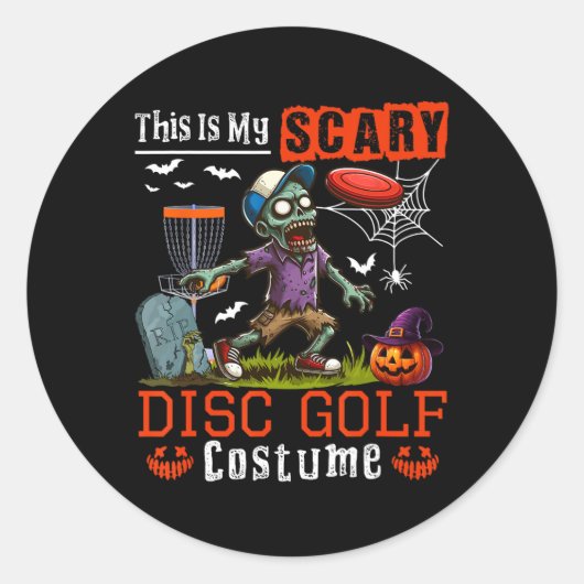 Mijn Enge Disc Golf Kostuum Horror Halloween Spele Ronde Sticker (Voorkant)