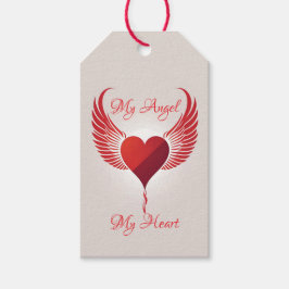 Mijn Engel Mijn Hart - Engelenvleugels Hart Cadeaulabel