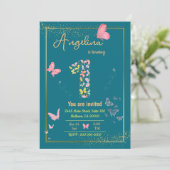 Mijn engel wordt er een: mijn vlinder is jarig kaart (Staand voorkant)