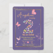 Mijn engel wordt twee: mijn vlinder is jarig kaart (Voorkant)