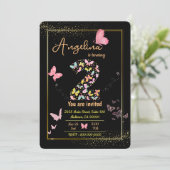 Mijn engel wordt twee: mijn vlinder is jarig kaart (Staand voorkant)