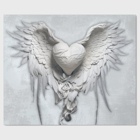 Mijn engelenhart, gevleugeld hart cadeaupapier (Vlak)