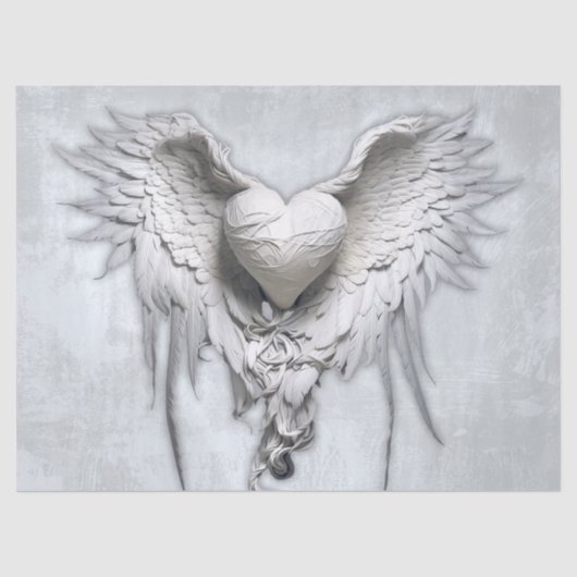 Mijn engelenhart, gevleugeld hart tissuepapier (Voorkant)