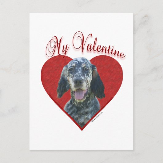 Mijn Engels Setter Valentijn Feestdagenkaart (Voorkant)