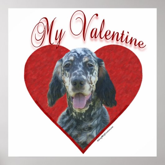 Mijn Engels Setter Valentijn Poster (Voorkant)