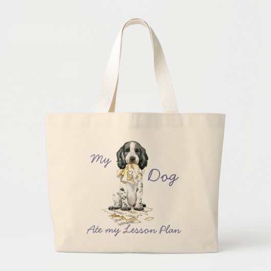 Mijn Engelse Cocke Ate mijn Lesson Plan Grote Canv Tote Bag (Voorkant)