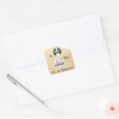 Mijn Engelse Cocker Ate My Homework Square Sticker (Envelop)