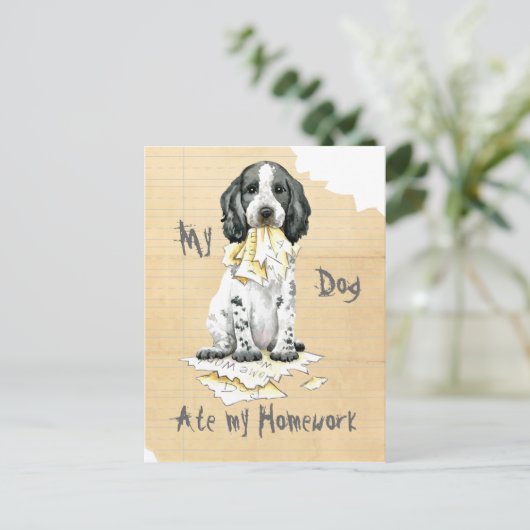 Mijn Engelse Cocker Spaniel Ate My Homework Briefk Briefkaart (Staand voorkant)