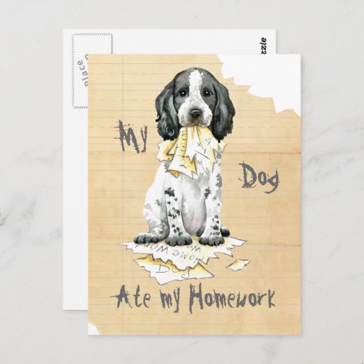 Mijn Engelse Cocker Spaniel Ate My Homework Briefk Briefkaart (Voorkant / Achterkant)