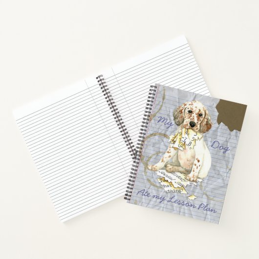 Mijn Engelse Setter Ate mijn Lesson Plan Notitieboek (Binnen)
