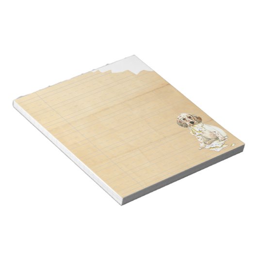 Mijn Engelse Setter Ate Mijn thuiswerk Notitieblok (Schuin)