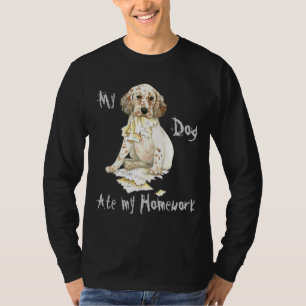 Mijn Engelse Setter Ate Mijn thuiswerk T-shirt