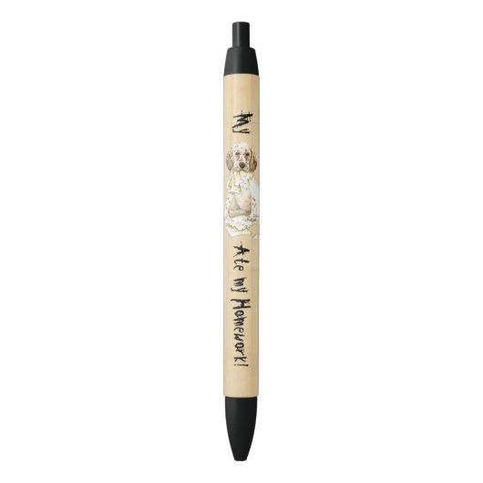 Mijn Engelse Setter Ate mijn thuiswerk Zwarte Inkt Pen (Voorkant Verticaal)