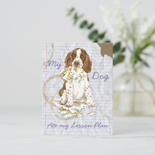 Mijn Engelse Springer Spaniel Ate Mijn Lesson Plan Briefkaart (Staand voorkant)