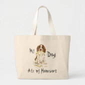 Mijn Engelse Springer Spaniel Ate Mijn thuiswerk Grote Tote Bag (Voorkant)
