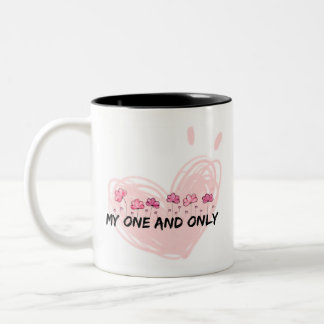 Mijn enige en enige romantische liefdesmok tweekleurige koffiemok
