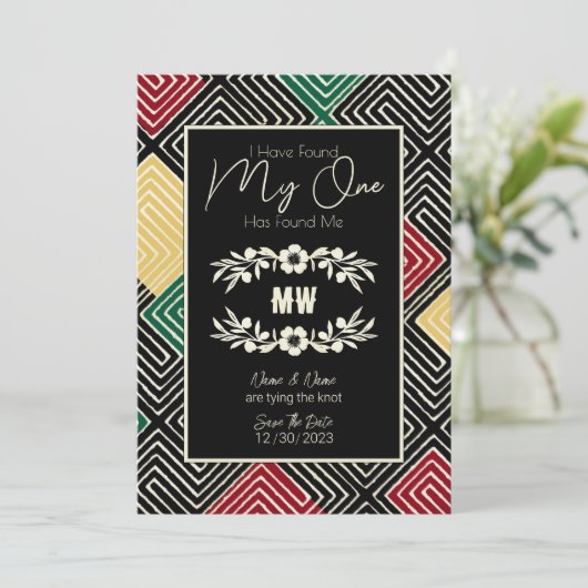 MIJN ENIGE heeft mij een stammenhuwelijk gevonden Save The Date (Staand voorkant)