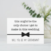 Mijn enige keuze is de Funny Groomsman-ontwerpkaar Bedankkaart (Staand voorkant)