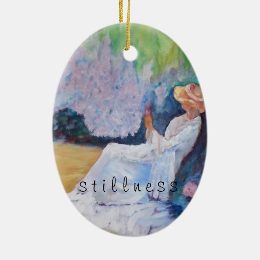 Mijn enige opmerking: stilte : keramisch ornament (Achterkant)