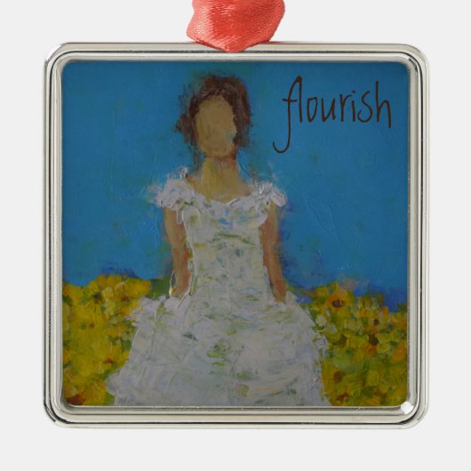 Mijn enige woord: bloeien metalen ornament (Voorkant)