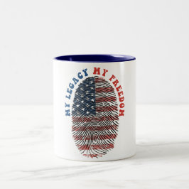 Mijn erfenis, mijn vrijheid tweekleurige koffiemok
