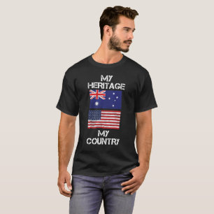 Mijn erfgoed in mijn land Australisch-Amerikaanse T-shirt