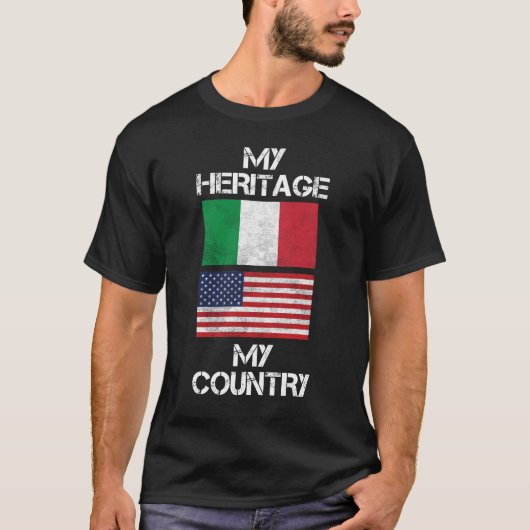 Mijn erfgoed in mijn land, Italiaans-Amerikaanse T T-shirt (Voorkant)