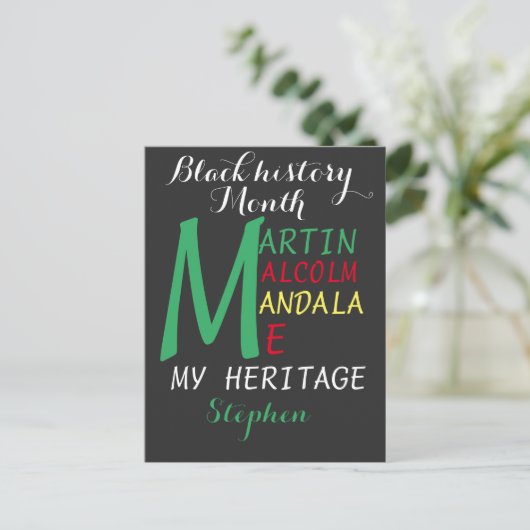 Mijn erfgoed zwarte erfenis zwarte geschiedenis ma briefkaart (Staand voorkant)