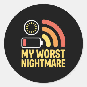 Mijn ergste enge nacht lage wifi-signaal aan het l ronde sticker