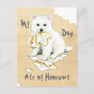 Mijn Eskie Ate Mijn thuiswerk Briefkaart