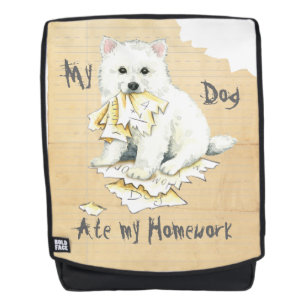 Mijn Eskie Ate Mijn thuiswerk Rugtassen